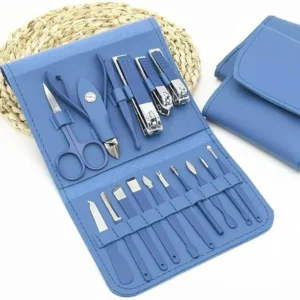 Premium 12-Piece Manicure Pedicure Kit with Case - Professional Nail Care Set