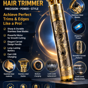 DALING Professional Hair Clipper DL-100 | Elegant Dragon Engraved Design, Excellent Clipping Function | High-Performance Grooming Tool