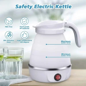 RAF 600ml Foldable Electric Travel Kettle – 1500W Portable & Fast-Boiling Water Heater for Home, Office, and Travel