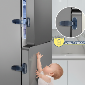 Child Proof Refrigerator Lock – Double Button Safety Latch for Fridges & Freezers | Strong Adhesive, No-Drill Baby Safety Lock