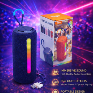 BS-09 Portable Wireless Speaker with RGB Lighting and Integrated Carry Loop